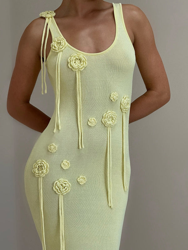 Solid Color Knitted Swimsuit Cover-up