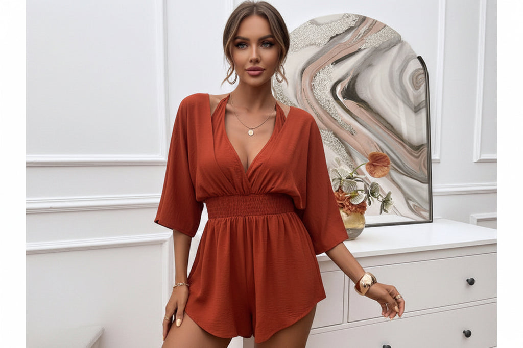 Halter Neck Short Jumpsuit