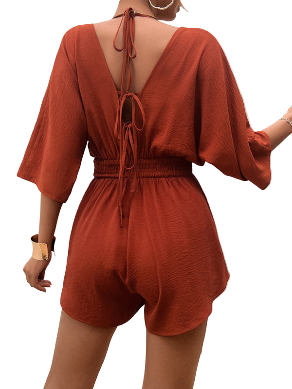 Halter Neck Short Jumpsuit