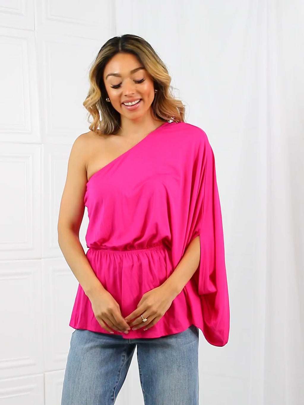 Full Size One Shoulder Top