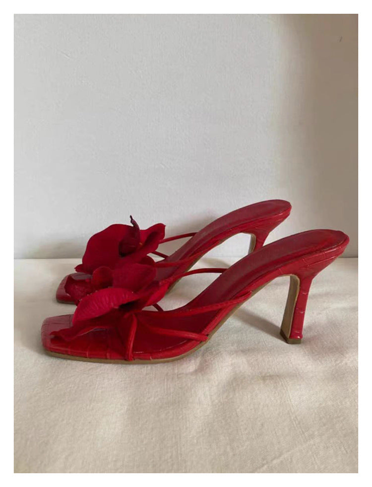 Flower Toe High Heels