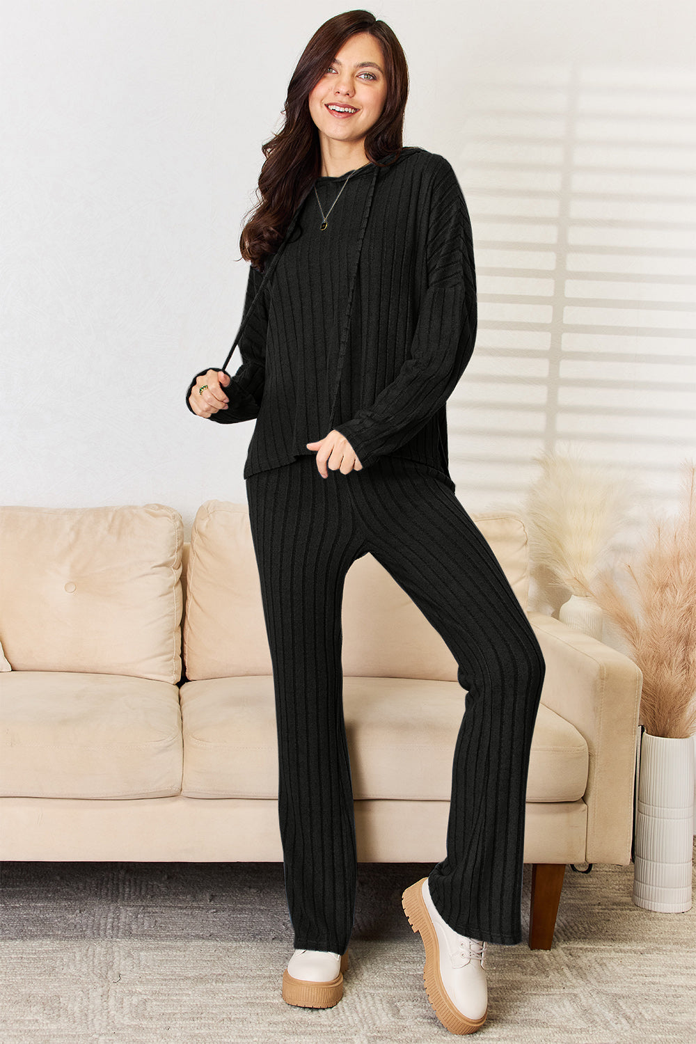 Basic Bae Ribbed Set | Ribbed Top and Pants | The Puchii Shop