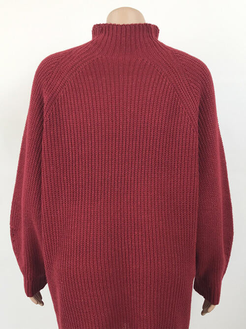 BELLA Zopi mock neck sweater dress with dropped shoulders, soft knit fabric, and relaxed fit, stylish and comfortable for casual wear.