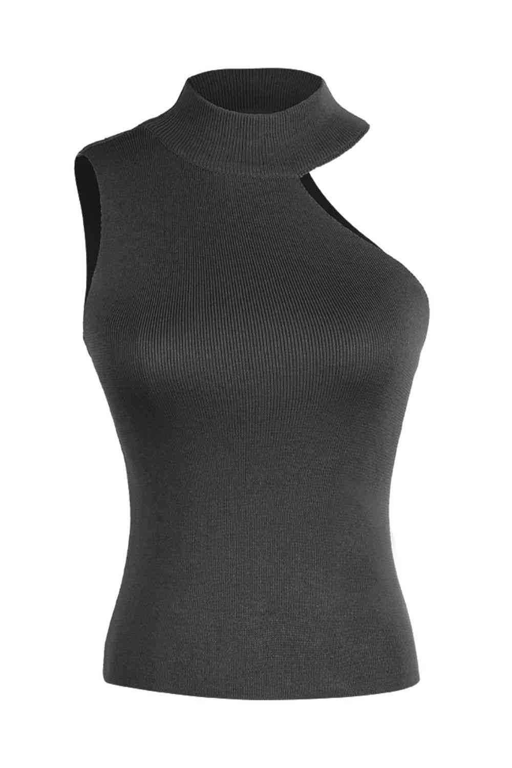 Asymmetrical Knit Top | Asymmetrical Rib-Knit Top | The Puchii Shop