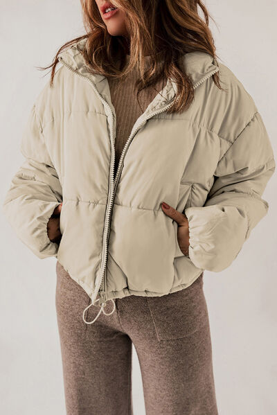 BELLA trendsi puff jacket with a quilted design, featuring a high collar and puffy sleeves, perfect for cold weather.