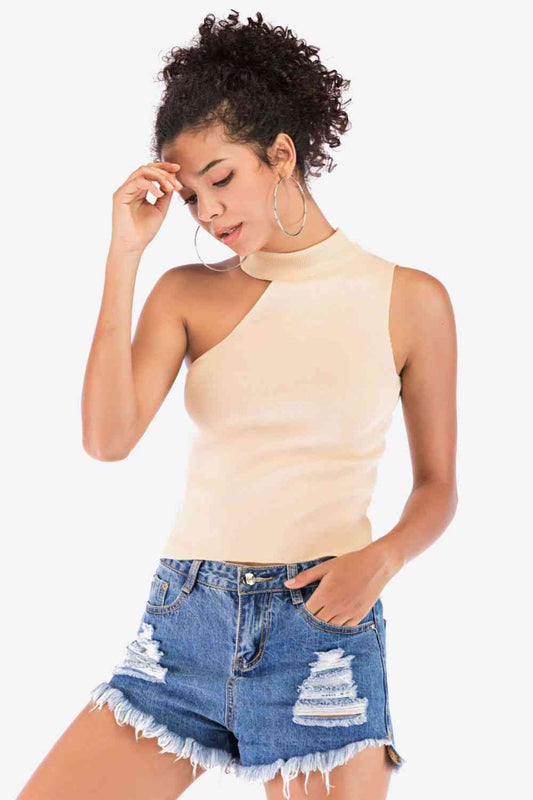 Asymmetrical Knit Top | Asymmetrical Rib-Knit Top | The Puchii Shop