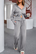 BELLA dropped shoulder hoodie and drawstring pants active set, casual loungewear with relaxed fit and comfortable fabric.