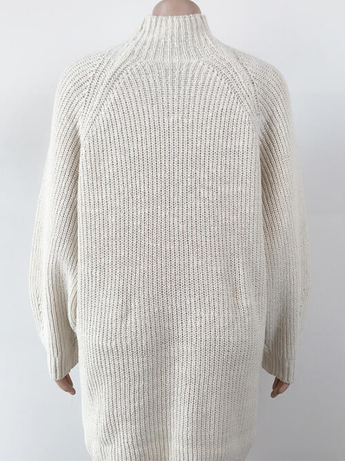 BELLA Zopi mock neck dropped shoulder sweater dress featuring a cozy knit fabric and relaxed fit, perfect for casual wear.